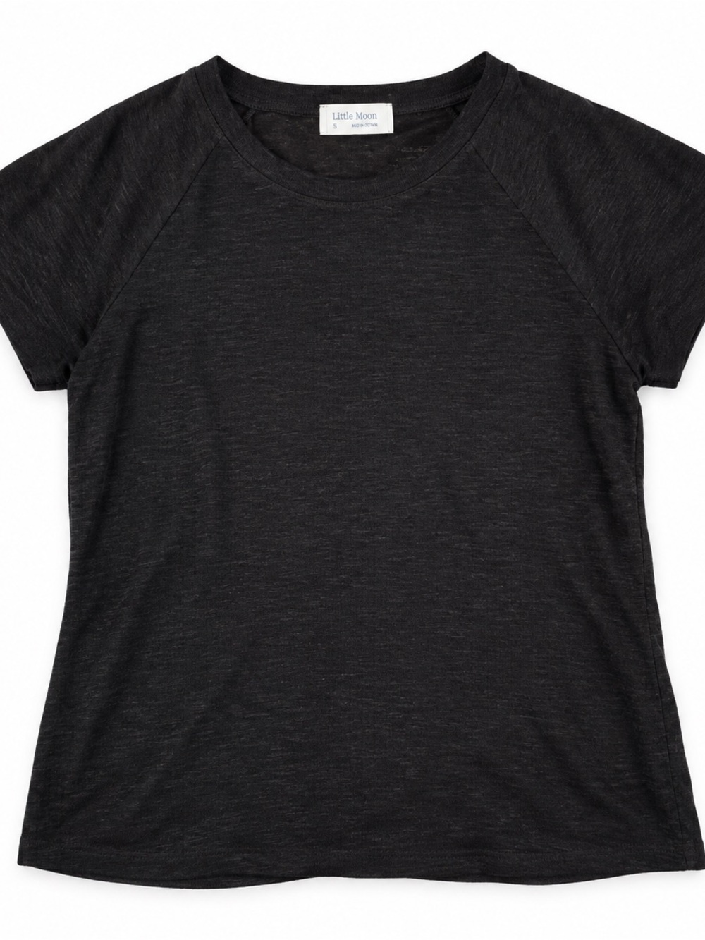Aritzia Little Moon Loom Linen Reset T-Shirt Black S NWT